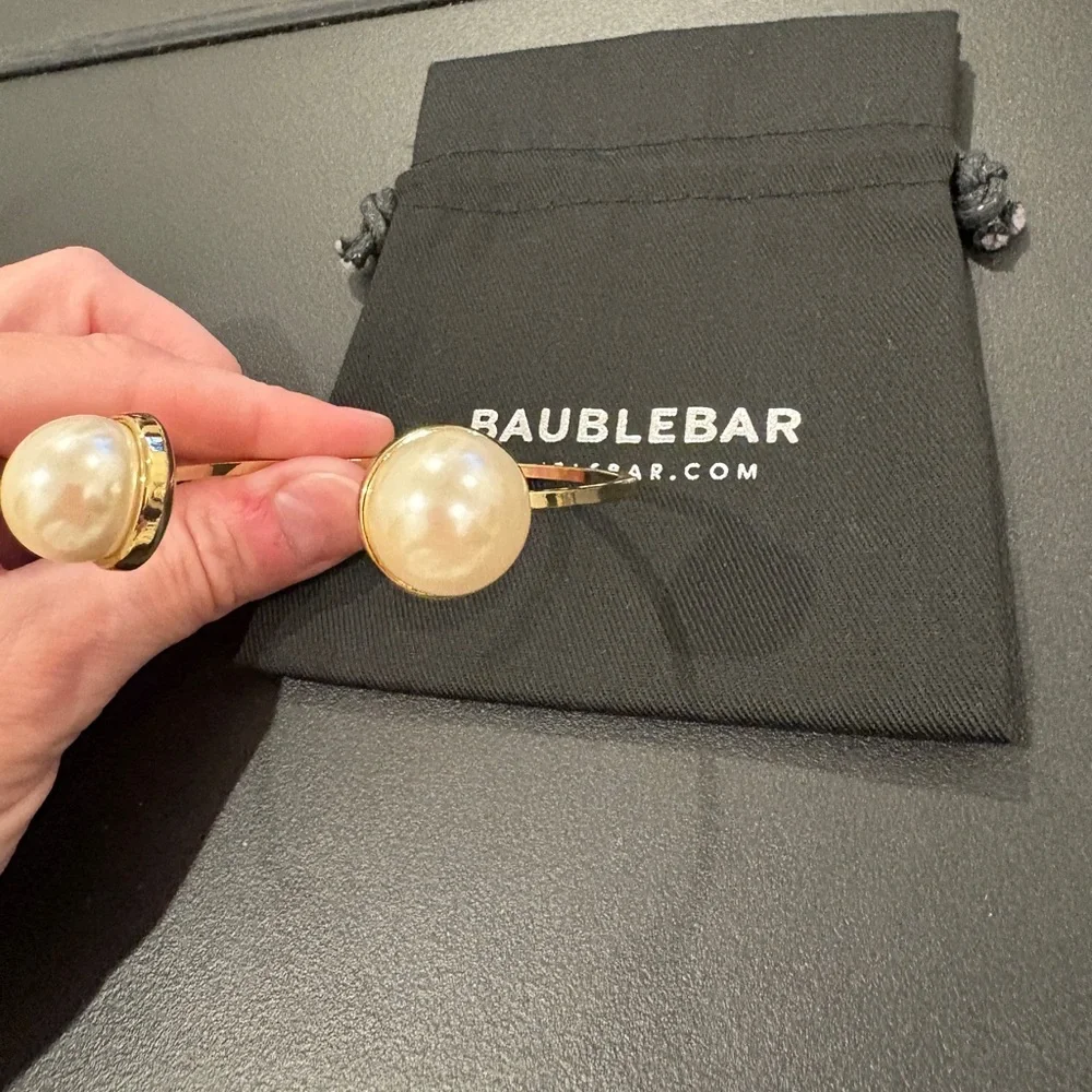 Baublebar Pearl Gold Cuff Bangle Bracelet
